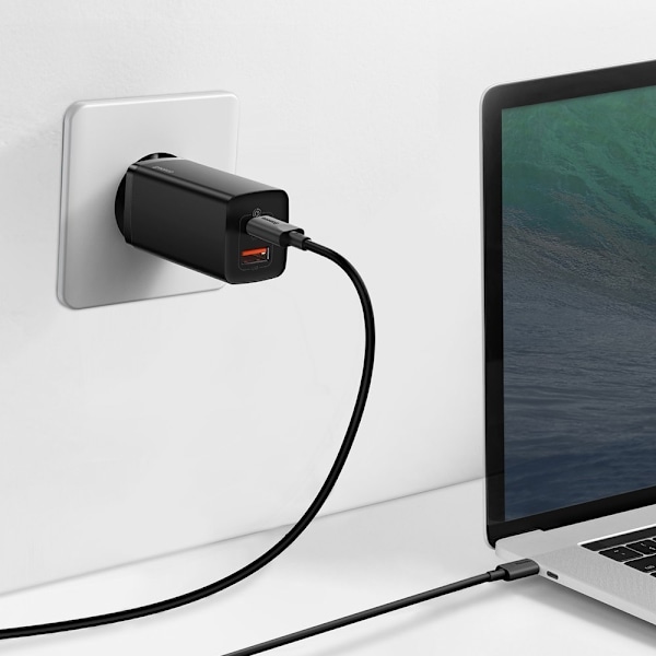 GaN2 Pro USB Snabbladdare USB-C QC PD 65W Svart