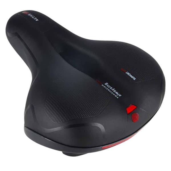 Cykelsadel, Bred skum, Reflekterande, Ventilerad