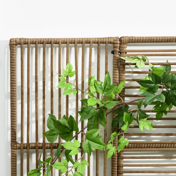 Polyrattan Højbed Med Espalier Blomsterkasse Plantekasse Blomsterbed Til Havebalkon Sand 103 X 103 X 29 Cm