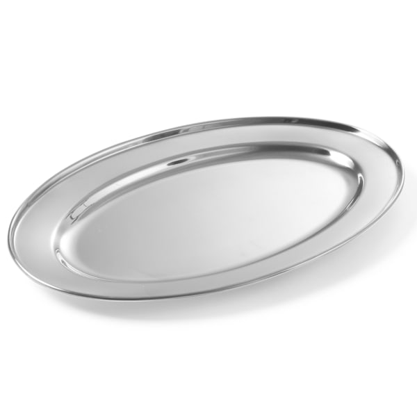 Stålfad til kød og pålæg, oval længde. 30 cm - Hendi 404201