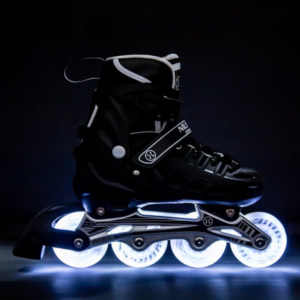 4-i-1 sorte LED inline/skøjter, størrelse S (31-34)