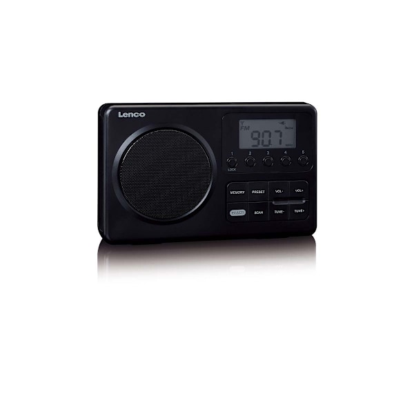 MPR-035BK Kompakt bærbar FM-radio med LCD-skærm Sort