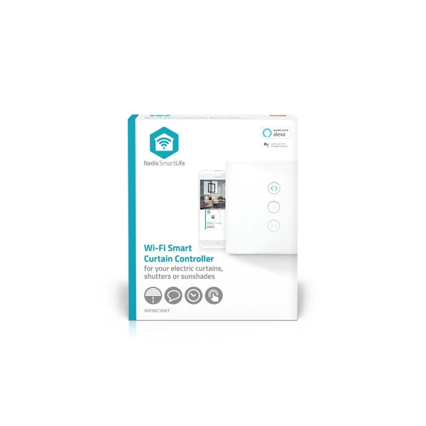 SmartLife Strömbrytare | Wi-Fi | Parasoll / Ridå / Slutare | Väggfäste | 300 W | Android™ / IOS | Glas | Vit