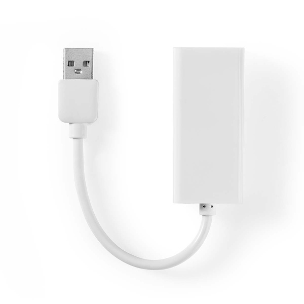 USB-netværksadapter | USB 2.0 | 100 Mbps | USB-A Han | RJ45 Hun | 0.20 m | Runde | Guldplateret / Nikkelplateret | Kobber | Hvid | Box