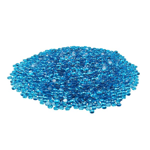 Glasperler til bålplads, caribisk blå, 10 lb, 3/4 in