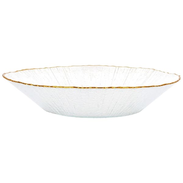 Salatskål glas guld 20,5 cm, 500 ml