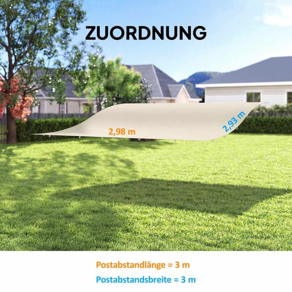 Pergola udskiftningsbaldakin, 3x3m, vandafvisende polyester
