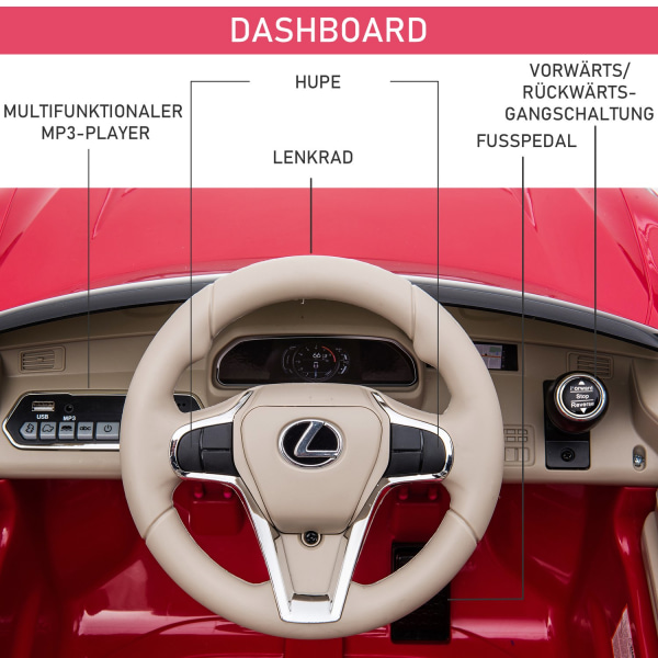 Børnebil Officielt Licenseret Lexus Lc500 Elbil, 2,4G Fjernbetje