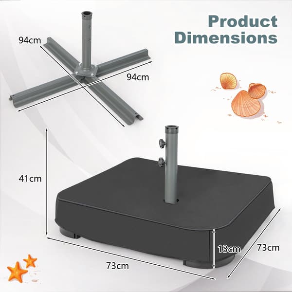 Parasollstativ, 90 kg fyllning, passar 48 mm