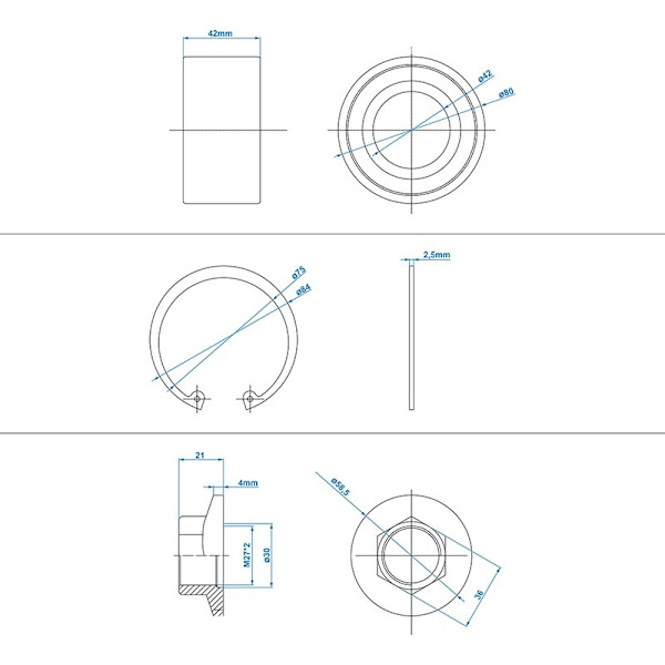 Kompakti laakerisarja 42/80x42mm sopii AL-KO:lle
