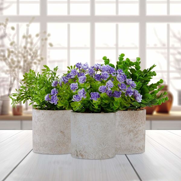 Kunstige planter sæt af 3