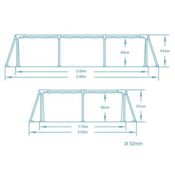 Runko puutarha-allas 259 x 170 x 61 cm Bestway 56403N