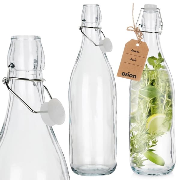Flaske med clipsglas 1 l