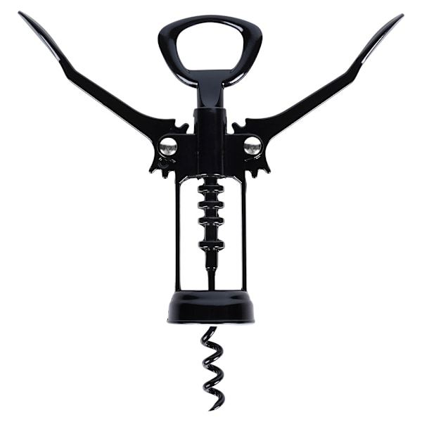 Vinkorkskruv metall svart 16 cm