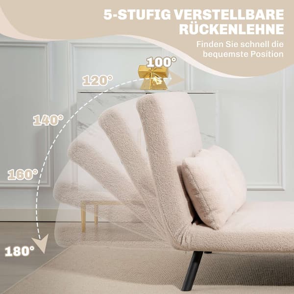 Vuodesohva samettisella tyynyillä, beige
