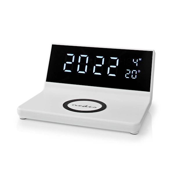Herätyskello langattomalla latauksella | Qi-sertifioitu | 5 / 7.5 / 10 / 15 W | USB-A Uros | 2 Hälytysaikojen | Torkkutoiminto