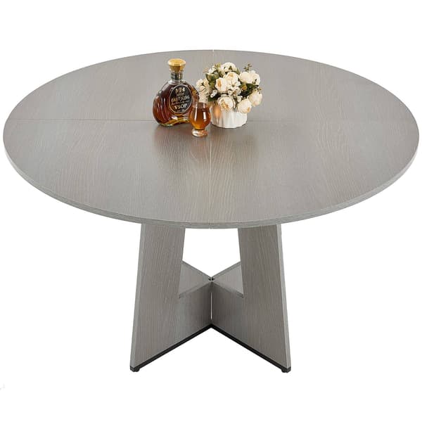 Runt matbord, 122 cm, plats för 4-6, grått