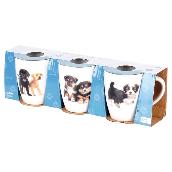 Keramiske krus hunde 220 ml 3 stk.