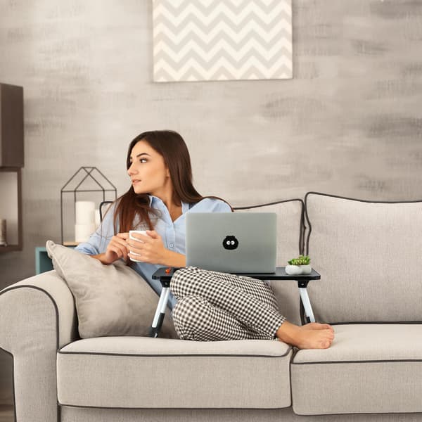 Sort Folding Lap Desk – Bærbar sengebakke med jernramme