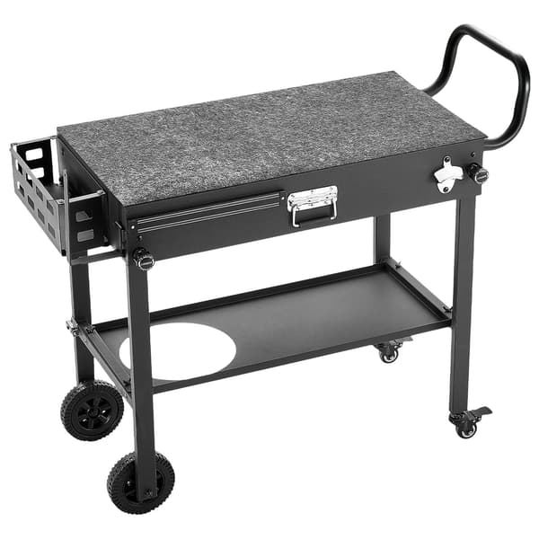 Udendørs grillvognsbord, foldbart, hjul, 86 x 43 cm