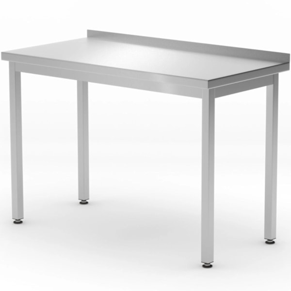 Bord, vägghängd bänkskiva med kant Budget Line STÅL 1200 x 600 x 850 mm - Hendi 817216