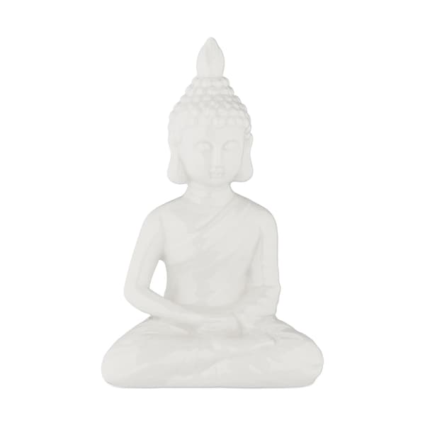 Vit Buddhafigur 17 cm