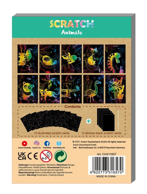 Avenir Mini Scratch Book metsäeläimet