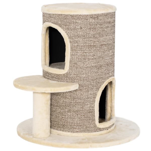 Klösträd med 2 nivåer, hoppplattform, beige