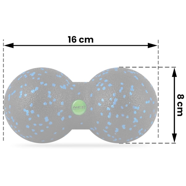 Kaksoishieronta- ja kuntopallo NS-966 musta/sininen