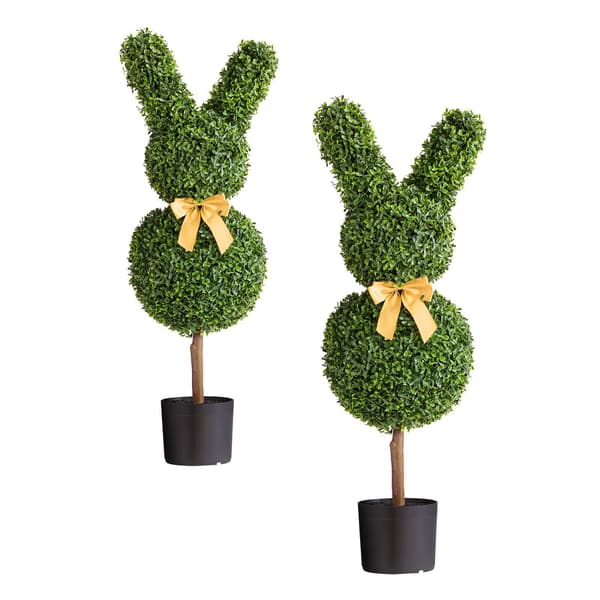 Konstgjord buxbom, topiary, set om 2, 91 cm