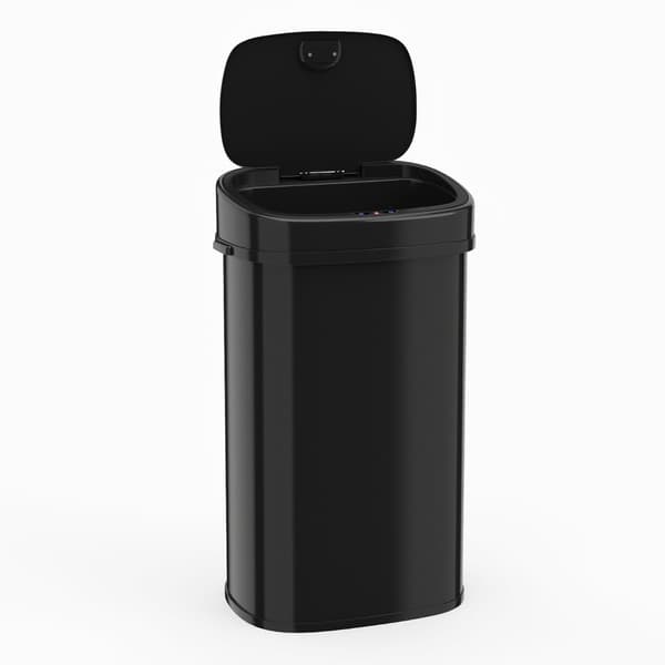 58L sensor skraldespand, dobbeltzone, sort metal