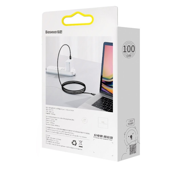 Superior USB-C kabel USB-C Quick Charge FCP 100W 5A 20V 1m sort
