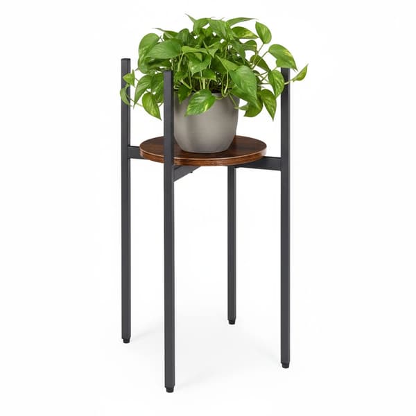 Loft-stil stålplantestativ med spånpladehylde