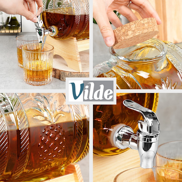 Drikkeglas med vandhane og stativ 3 l
