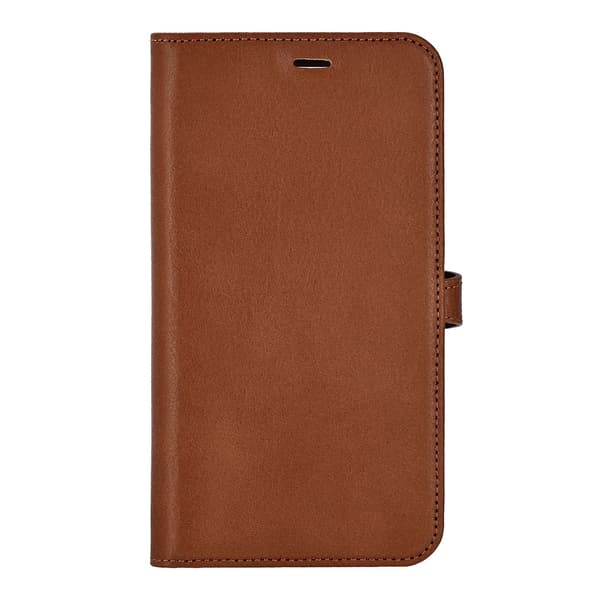 iPhone-plånboksfodral, läder, 3 kortfack, magnetiskt skal