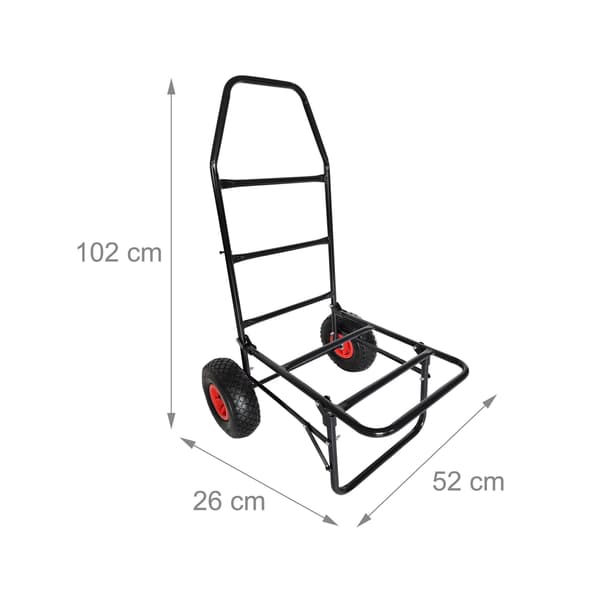 Sammenklappelig transportvogn, 80 kg kapacitet, stålramme