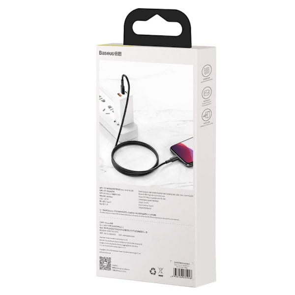 Kaapeli iPhonelle USB-C - Salamannopea lataus 20W 1m - musta