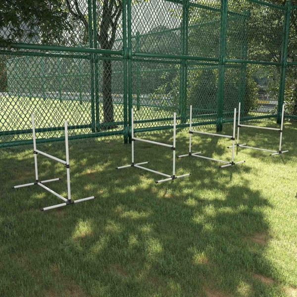 Agility Häckset Slalomstänger Hundträningsset 4 X Häck, Plast, Vit, 99X65X94Cm