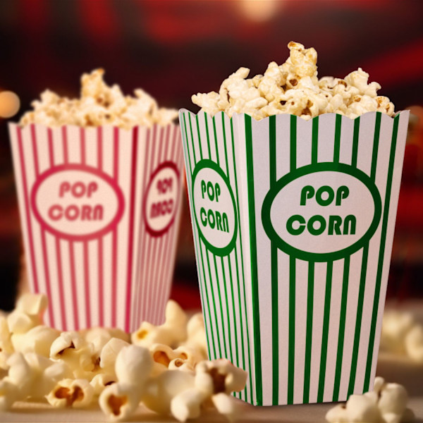 Popcornposer, 50 stk, 5 farver