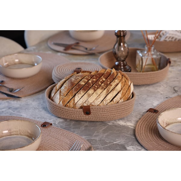 Puuvillainen leipäkorisarja (3 kpl) JUT01002128D