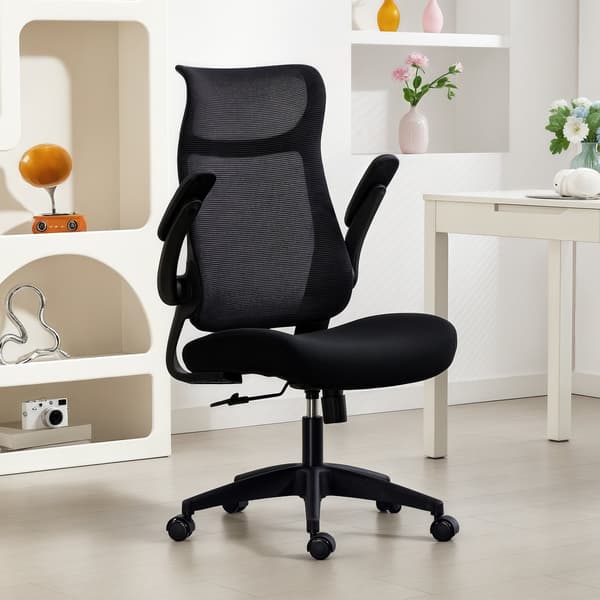 Ergonomisk kontorstol, 3D-armlæn, netryg, sort