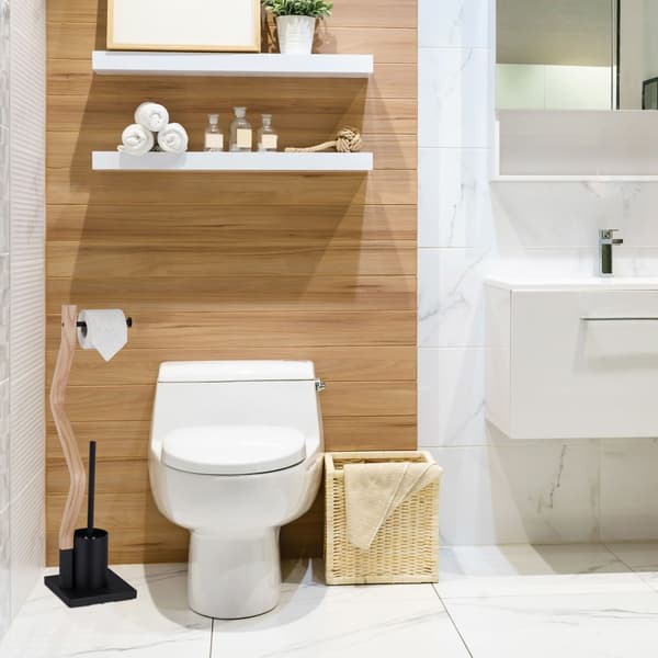 WC stol stål &amp; træ look