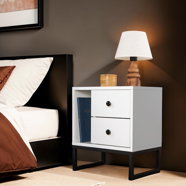 Natbord Glimmer - Hvid, Sort