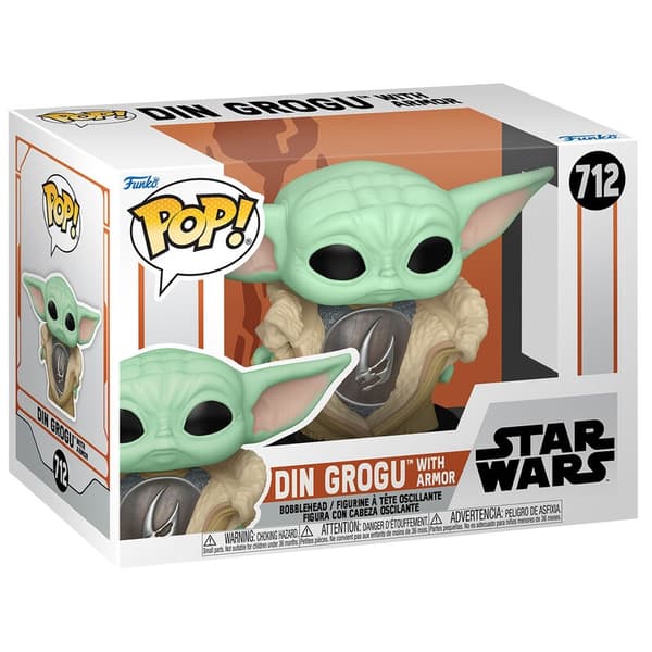 Mandalorian Din Grogu figur med rustning, 4-tommer samleobjekt