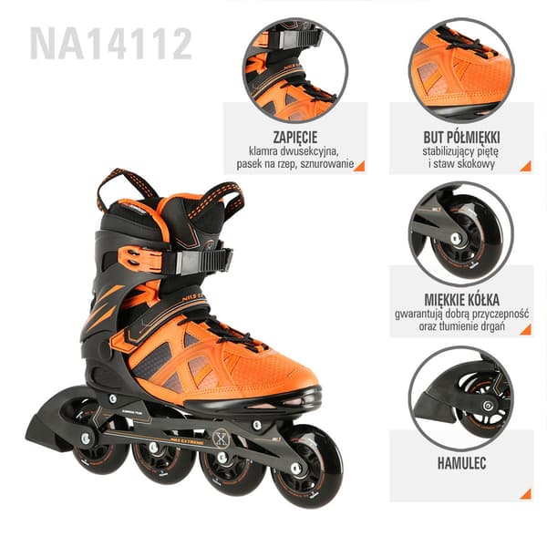 Inlines, svart-orange, storlek 41