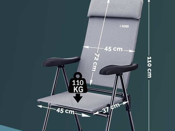 Trädgårdsstolar Set om 4, Grå, Hopfällbara Aluminium