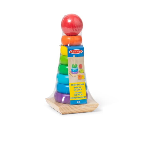 Rainbow Stacker -leikkisetti lapsille, värikkäitä puupalikoita