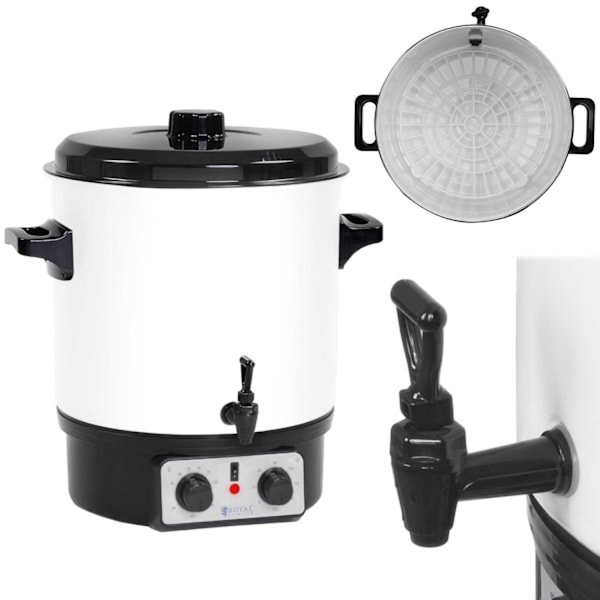 Varmevarmer til gløgg, kaffe med timer hane, 1800W 27L