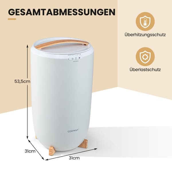 Handdukstork 20L med timer och automatisk avstängning, grå