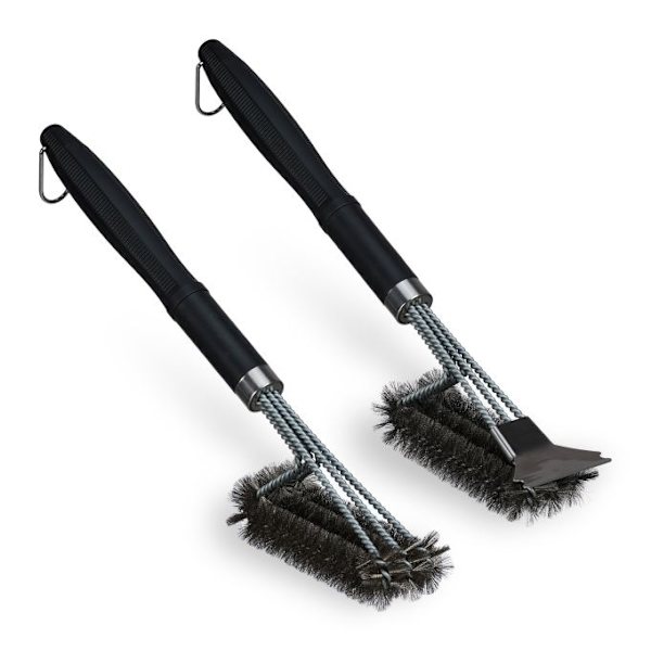 Grillborste rostfritt stål set om 2
